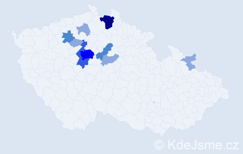 Příjmení: 'Tajčman', počet výskytů 25 v celé ČR