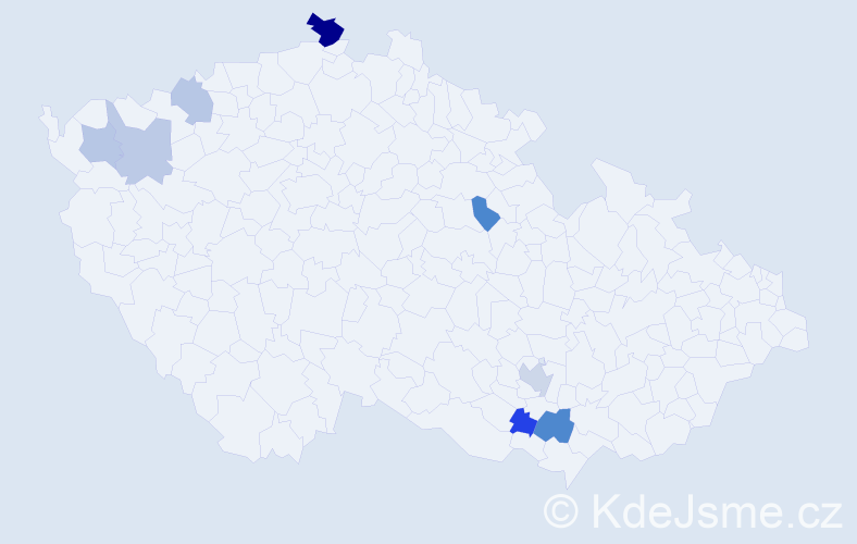Příjmení: 'Wenisch', počet výskytů 13 v celé ČR