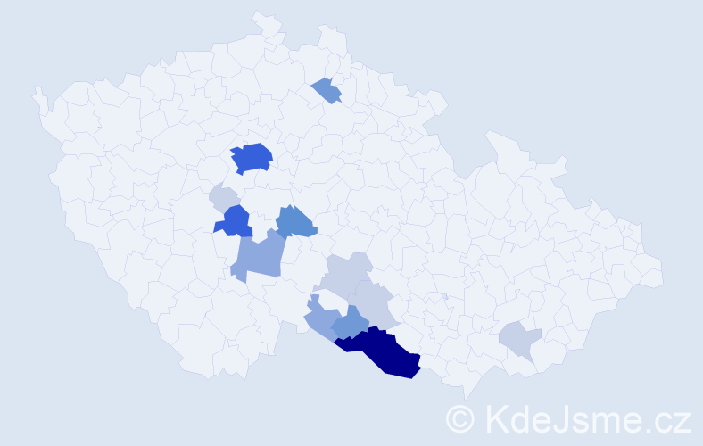Příjmení: 'Weidenthaler', počet výskytů 47 v celé ČR