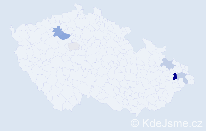 Příjmení: 'Kokles', počet výskytů 11 v celé ČR