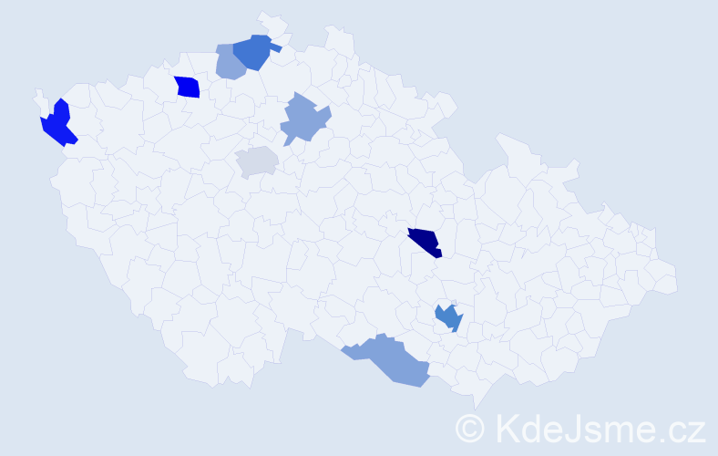 Příjmení: 'Lam', počet výskytů 19 v celé ČR