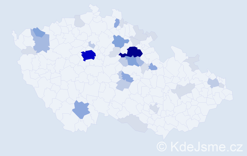 Příjmení: 'Ziklová', počet výskytů 96 v celé ČR