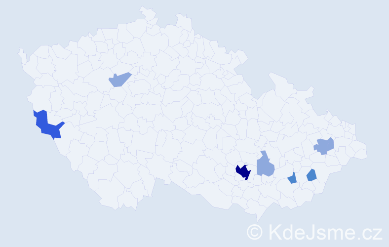 Příjmení: 'Provalilová', počet výskytů 16 v celé ČR