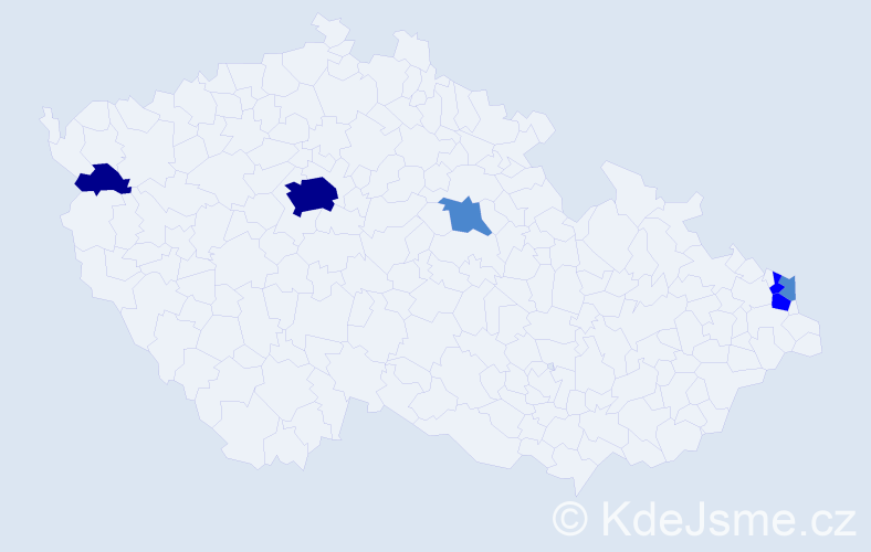 Příjmení: 'Kucbel', počet výskytů 12 v celé ČR