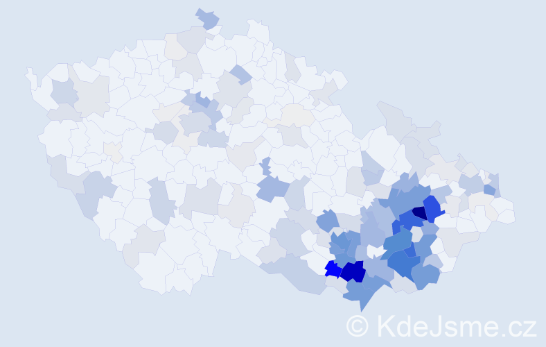 Příjmení: 'Krejčiřík', počet výskytů 691 v celé ČR