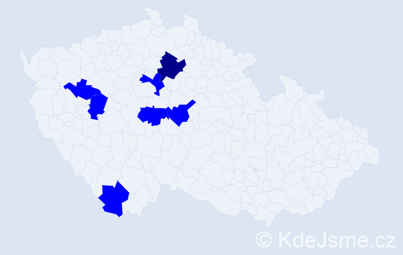 Příjmení: 'Schvarzová', počet výskytů 8 v celé ČR