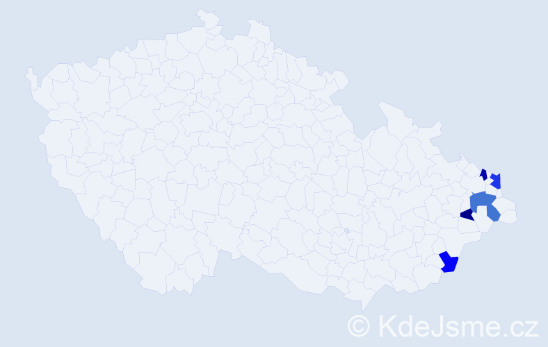 Příjmení: 'Plasgurová', počet výskytů 17 v celé ČR