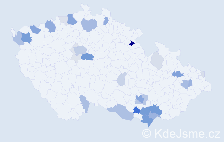 Příjmení: 'Reichmann', počet výskytů 101 v celé ČR