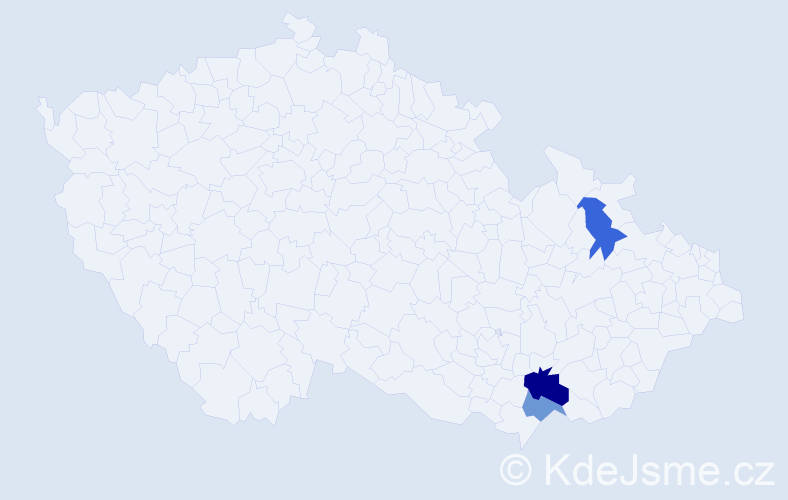 Příjmení: 'Šohajdová', počet výskytů 9 v celé ČR