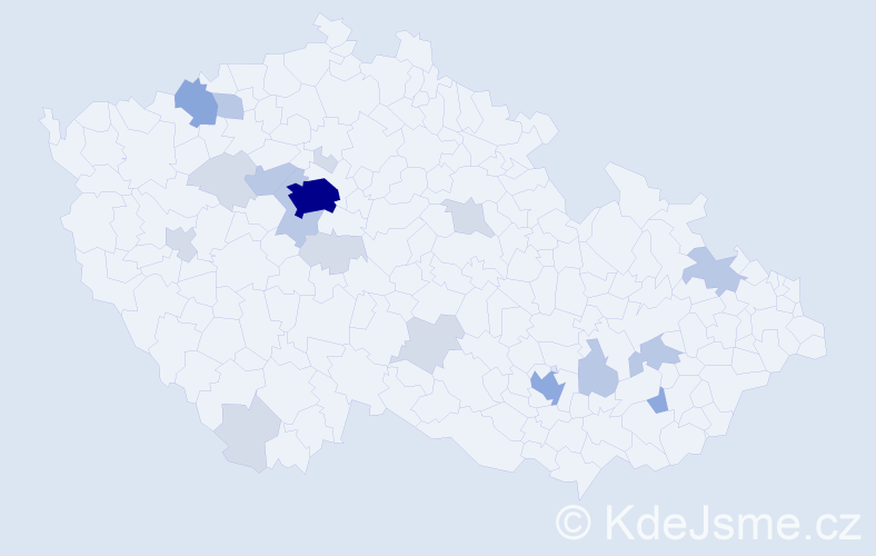 Příjmení: 'Mitev', počet výskytů 47 v celé ČR