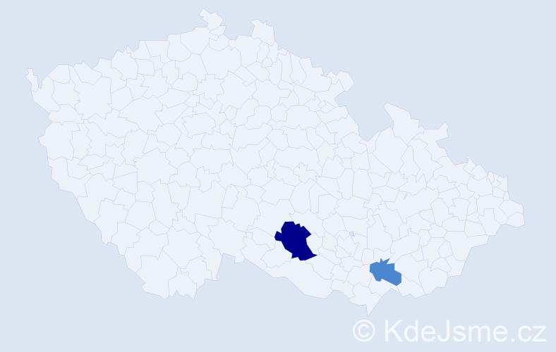 Příjmení: 'Funová', počet výskytů 4 v celé ČR