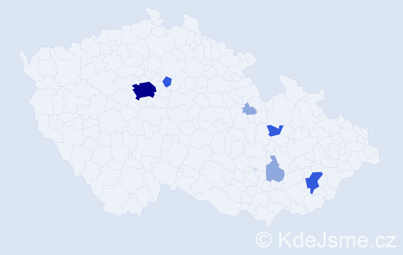 Příjmení: 'Castillo', počet výskytů 16 v celé ČR