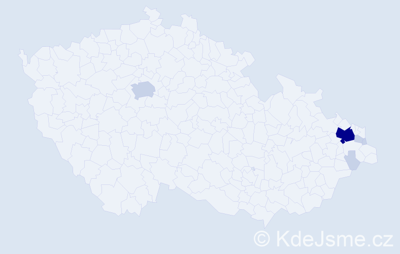 Příjmení: 'Jamka', počet výskytů 16 v celé ČR