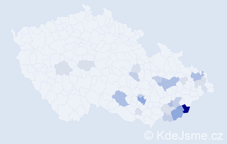Příjmení: 'Gbelec', počet výskytů 68 v celé ČR