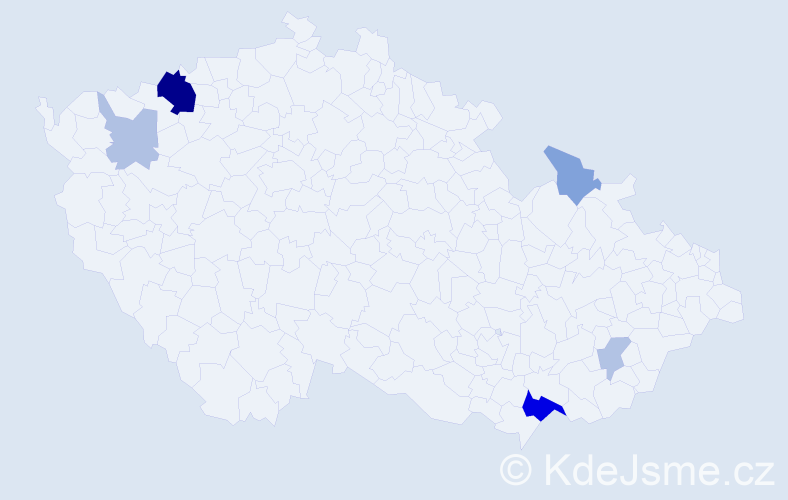 Příjmení: 'Kordulíková', počet výskytů 15 v celé ČR