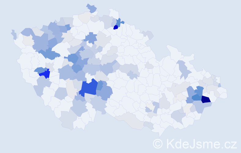 Příjmení: 'Drda', počet výskytů 523 v celé ČR