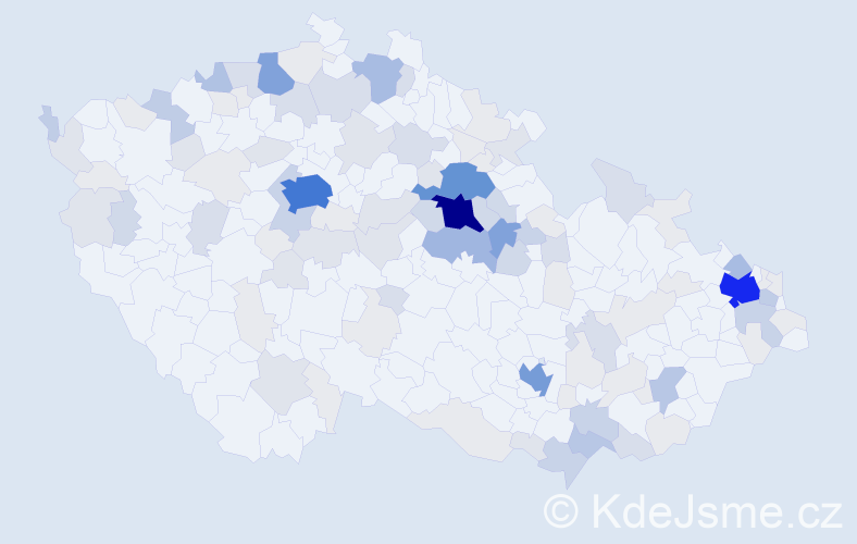 Příjmení: 'Borovec', počet výskytů 415 v celé ČR