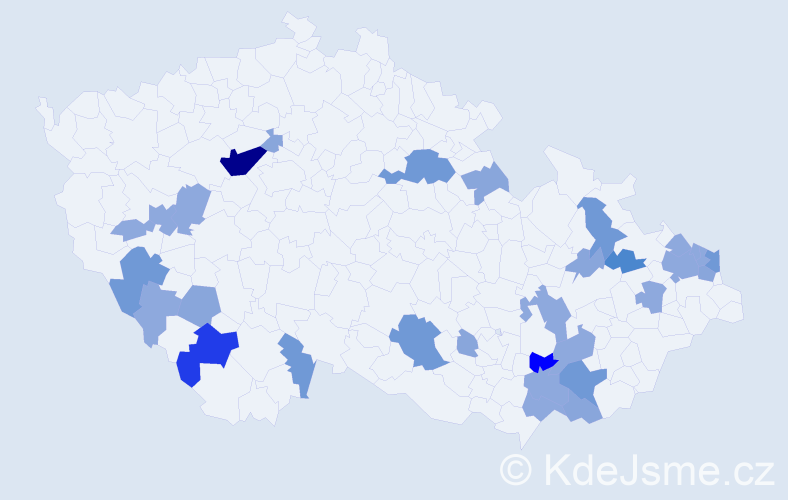 Příjmení: 'Majerčák', počet výskytů 74 v celé ČR