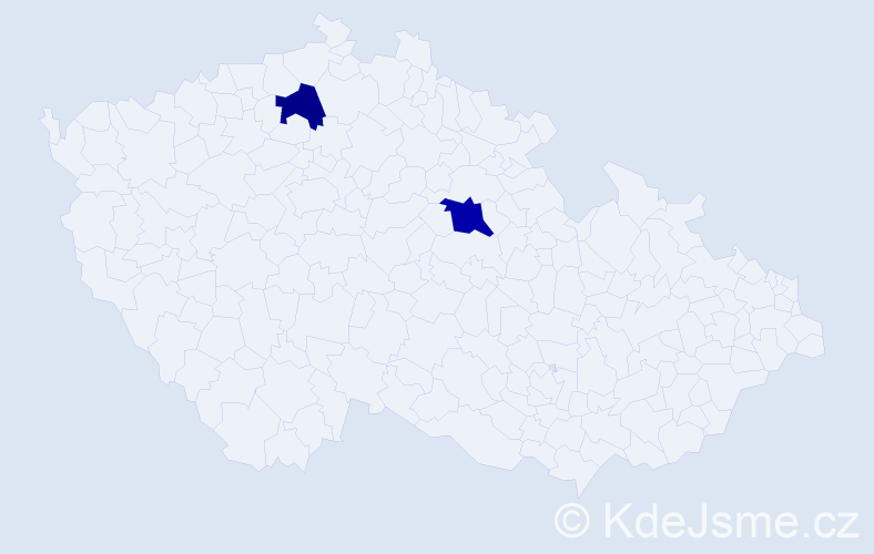 Příjmení: 'Loudal', počet výskytů 5 v celé ČR