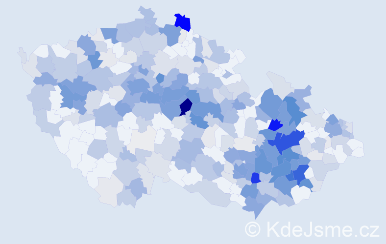 Příjmení: 'Vojáčková', počet výskytů 1501 v celé ČR