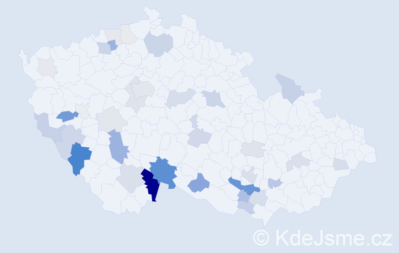 Příjmení: 'Veith', počet výskytů 111 v celé ČR