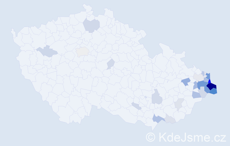 Příjmení: 'Dorda', počet výskytů 129 v celé ČR