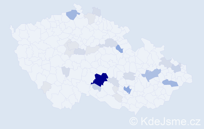 Příjmení: 'Kuchyňa', počet výskytů 103 v celé ČR
