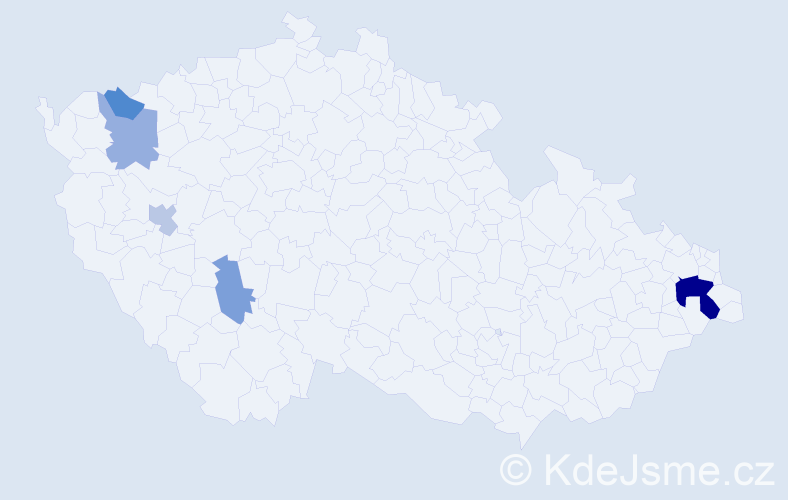 Příjmení: 'Halanda', počet výskytů 10 v celé ČR