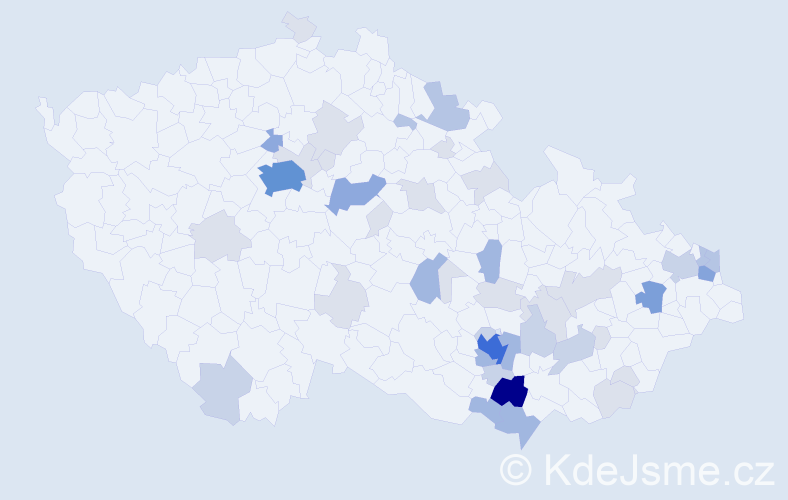 Příjmení: 'Halmová', počet výskytů 133 v celé ČR