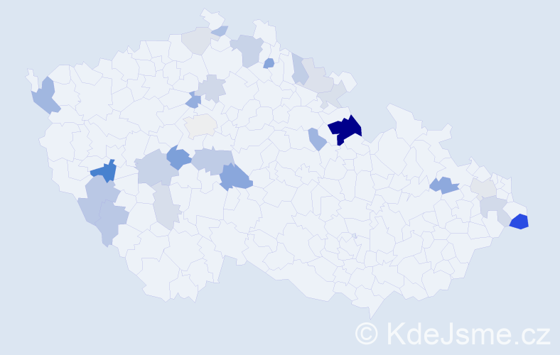 Příjmení: 'Kulštejn', počet výskytů 56 v celé ČR