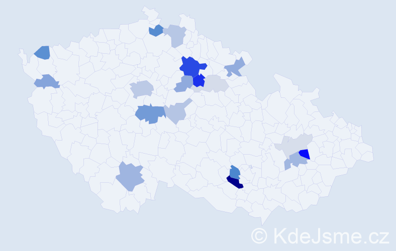 Příjmení: 'Knittl', počet výskytů 47 v celé ČR