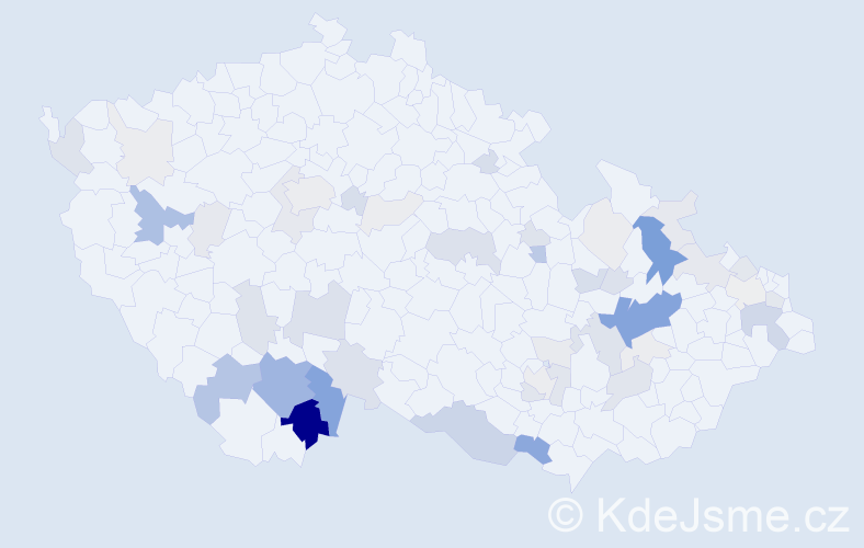 Příjmení: 'Tisoňová', počet výskytů 159 v celé ČR