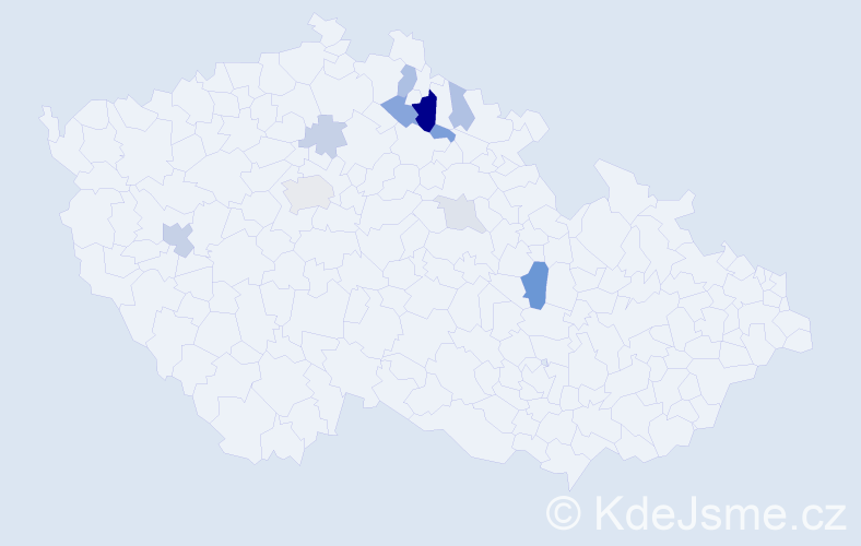 Příjmení: 'Chuchlík', počet výskytů 24 v celé ČR