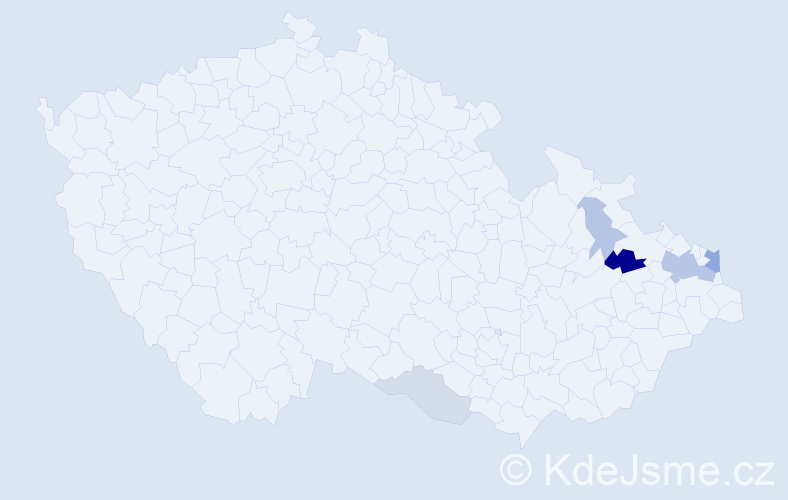 Příjmení: 'Moskálová', počet výskytů 15 v celé ČR