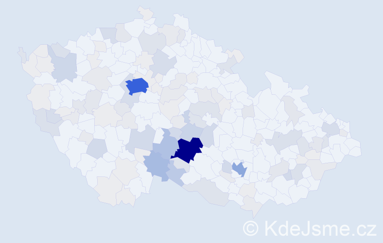 Příjmení: 'Duba', počet výskytů 476 v celé ČR