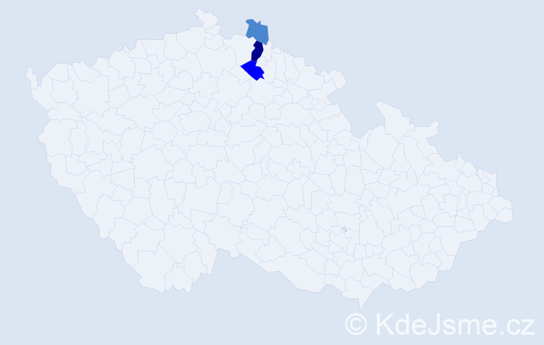 Příjmení: 'Nededa', počet výskytů 6 v celé ČR
