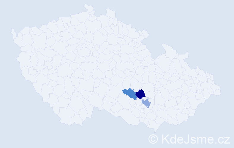 Příjmení: 'Kundýsková', počet výskytů 8 v celé ČR