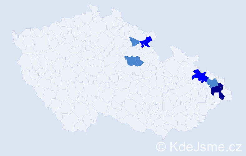 Příjmení: 'Koselová', počet výskytů 14 v celé ČR