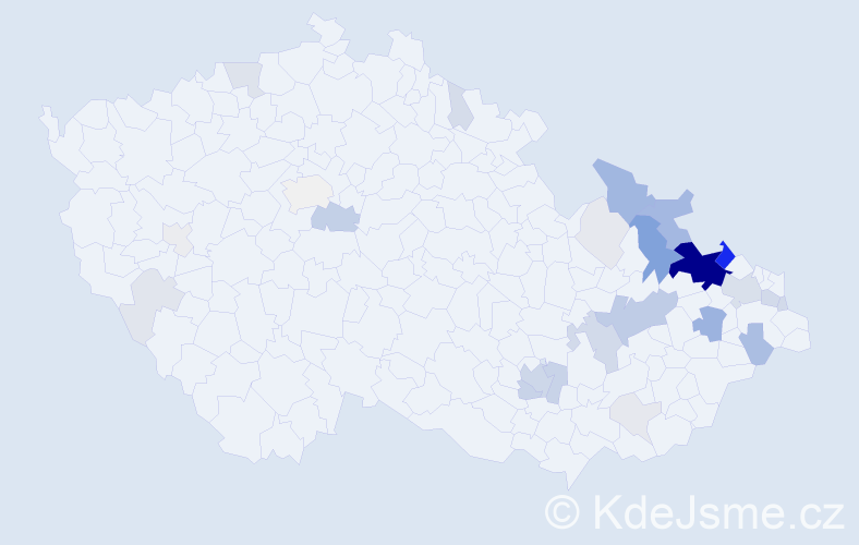 Příjmení: 'Raidová', počet výskytů 124 v celé ČR