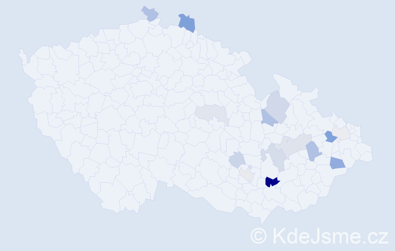 Příjmení: 'Facek', počet výskytů 33 v celé ČR