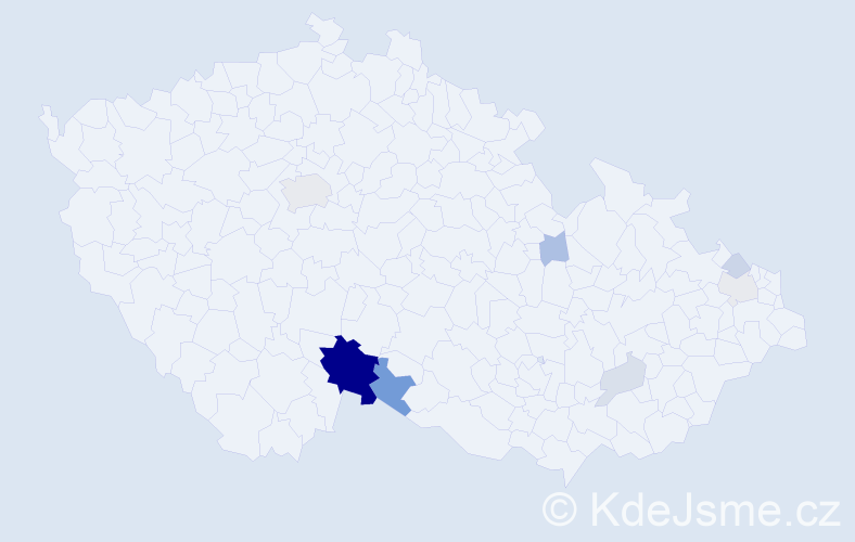 Příjmení: 'Molzer', počet výskytů 25 v celé ČR