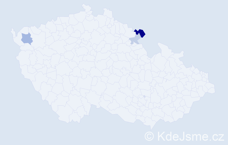 Příjmení: 'Kordan', počet výskytů 6 v celé ČR