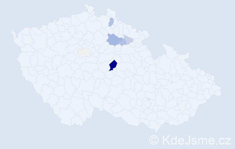Příjmení: 'Grádová', počet výskytů 19 v celé ČR