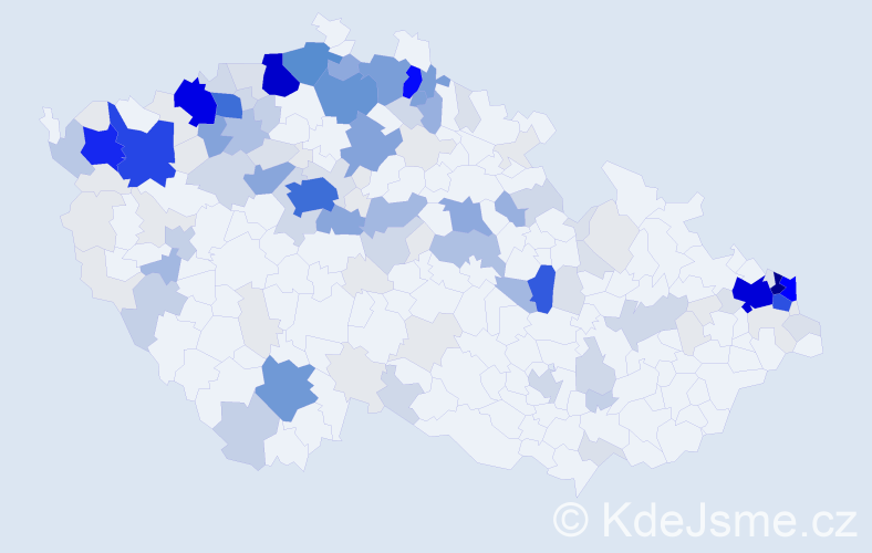 Příjmení: 'Makula', počet výskytů 700 v celé ČR