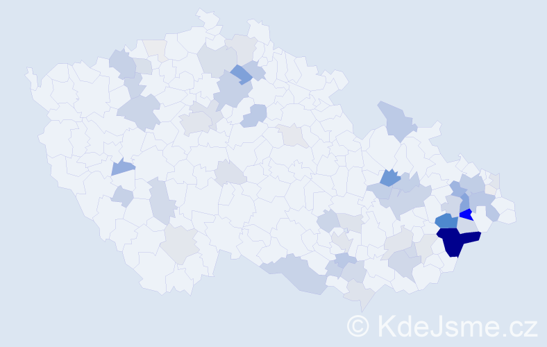 Příjmení: 'Knebl', počet výskytů 274 v celé ČR