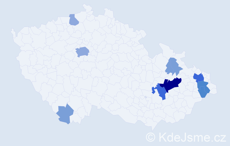 Příjmení: 'Halabica', počet výskytů 29 v celé ČR