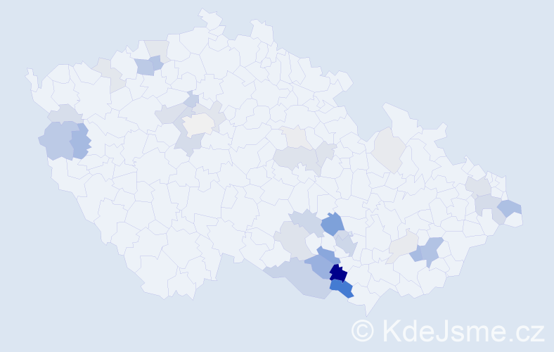 Příjmení: 'Vrška', počet výskytů 117 v celé ČR