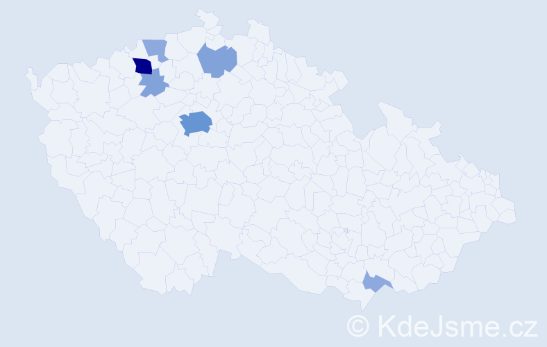 Příjmení: 'Kryndler', počet výskytů 17 v celé ČR