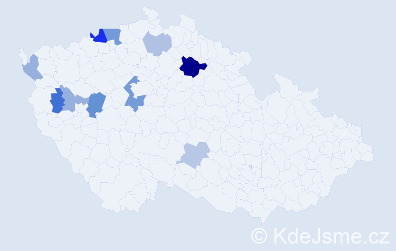 Příjmení: 'Landgraf', počet výskytů 21 v celé ČR