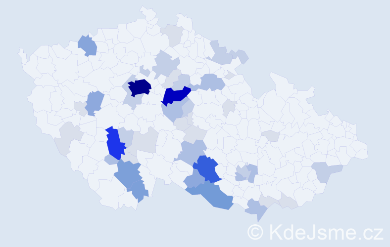 Příjmení: 'Husa', počet výskytů 153 v celé ČR